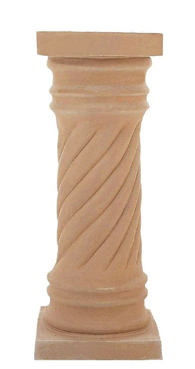 Casa Padrino Barock Säule Terracotta 40 x 40 x H. 78 cm - Handgefertigte Keramik Deko Säule - Barock Garten Terrassen Deko