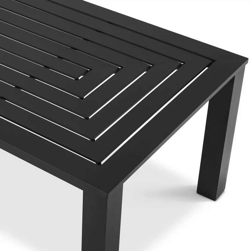 Casa Padrino Luxus Esstisch Schwarz 240 x 105 x H. 74,5 cm - Wetterbeständiger Aluminium Tisch - Garten Tisch - Terrassen Tisch - Garten Möbel - Terrassen Möbel - Luxus Qualität