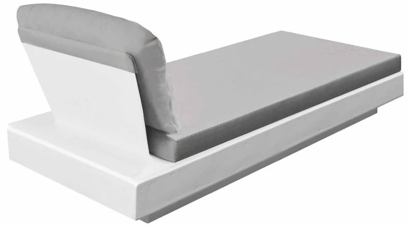 Casa Padrino Luxus Gartenliege Grau / Matt Weiß 200 x 90 x H. 60 cm - Moderne Wetterbeständige Liege - Poolliege - Garten Hotel Pool Möbel - Luxus Qualität