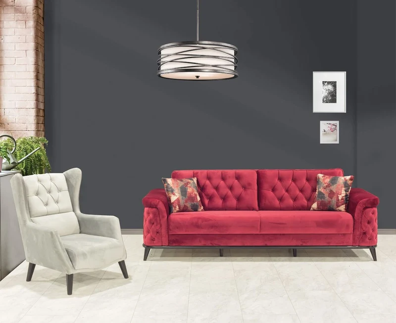 Casa Padrino Chesterfield Ohrensessel Grau / Schwarz 80 x 80 x H. 90 cm - Moderner Wohnzimmer Sessel - Chesterfield Wohnzimmer Möbel