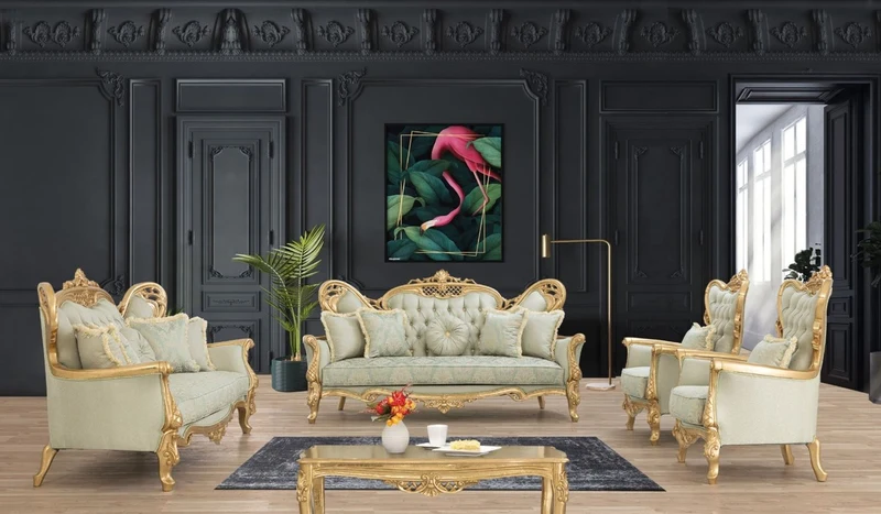Casa Padrino Luxus Barock Massivholz Couchtisch Gold - Handgefertigter Wohnzimmertisch im Barockstil - Barock Wohnzimmer Möbel