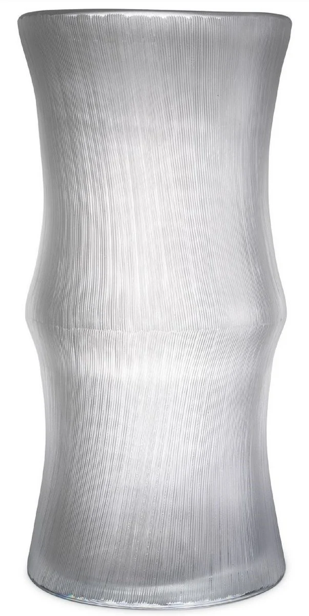 Casa Padrino Luxus Deko Glas Vase Ø 18 x H. 37,5 cm - Elegante mundgeblasene Blumenvase - Deko Accessoires
