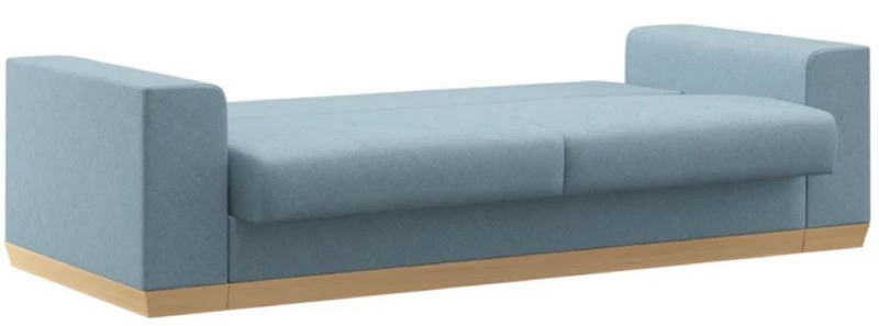 Casa Padrino Schlafsofa Hellblau / Naturfarben 240 x 100 x H. 80 cm - Modernes Wohnzimmer Sofa - Wohnzimmer Möbel