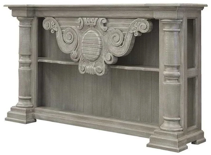Casa Padrino Luxus Landhausstil Konsole Grau 170 x 40 x H. 100 cm - Handgefertigter Massivholz Konsolentisch - Edle Landhausstil Massivholz Möbel