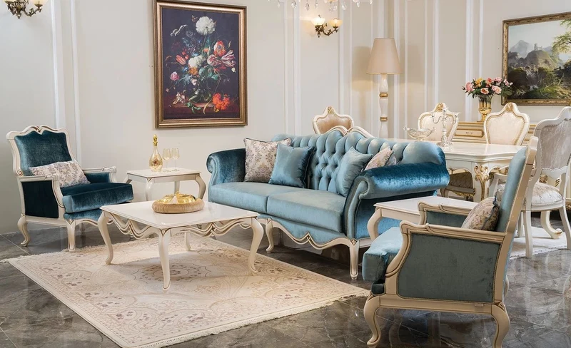 Casa Padrino Luxus Barock Couchtisch Weiß 108 x 77 x H. 45 cm - Rechteckiger Massivholz Wohnzimmertisch - Wohnzimmer Möbel im Barockstil