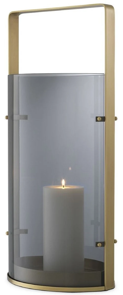 Casa Padrino Luxus Kerzenleuchter Antik Messingfarben / Grau 29,5 x 21 x H. 65 cm - Gastronomie Accessoires - Luxus Qualität