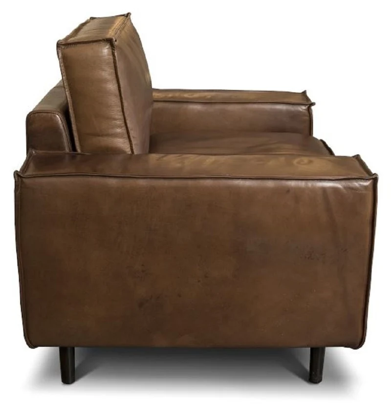 Casa Padrino Luxus Echtleder Wohnzimmer Set - Verschiedene Farben - 2 Sofas & 2 Sessel - Wohnzimmer Leder Möbel - Luxus Qualität