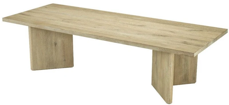 Casa Padrino Luxus Massivholz Esstisch Naturfarben 280 x 110,5 x H. 76 cm - Rechteckiger Eichenholz Küchentisch - Luxus Massivholz Esszimmer Möbel