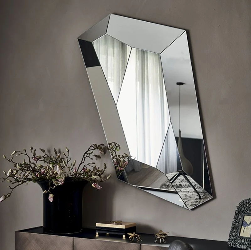 Casa Padrino Luxus Spiegel 100 x 6 x H. 160 cm - Edler Wandspiegel mit verspiegeltem Rand - Luxus Möbel