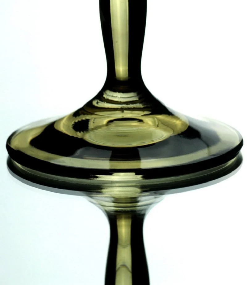 Casa Padrino Luxus Barock Weißweinglas 6er Set Bernsteinfarben Ø 8,5 x H. 21 cm - Handgefertigte Weingläser - Hotel & Restaurant Accessoires - Luxus Qualität