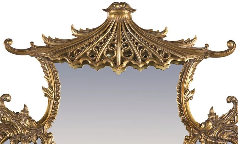 Casa Padrino Luxus Barock Spiegel Antik Gold 128 x 8 x H. 223 cm - Prunkvoller handgeschnitzter Wandspiegel im Barockstil - Antik Stil Garderoben Spiegel - Wohnzimmer Spiegel - Barock Möbel