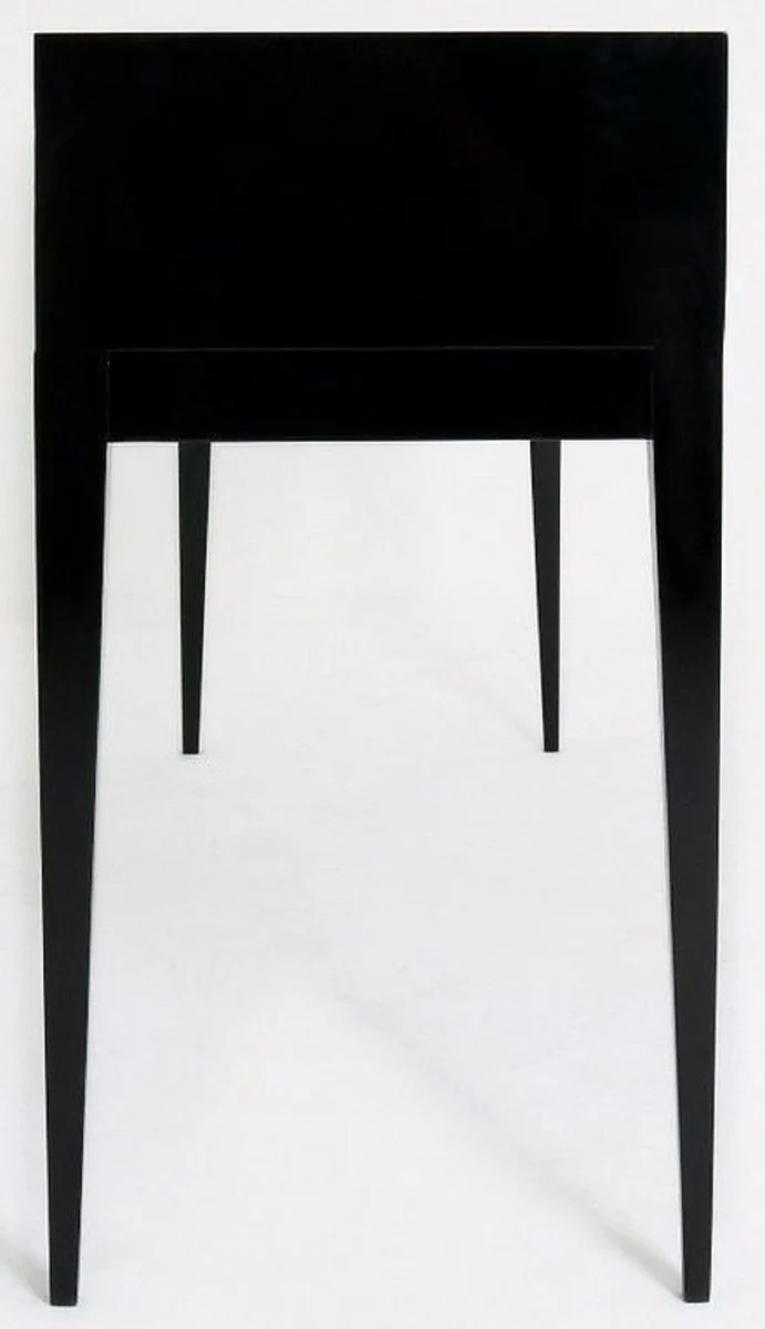 Casa Padrino Luxus Art Deco Konsole Schwarz / Grün / Gold 180 x 49 x H. 92 cm - Massivholz Konsolentisch mit 3 Schubladen in 3D Optik - Art Deco Möbel