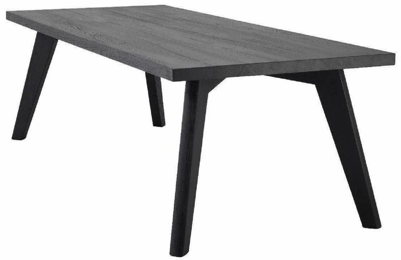 Casa Padrino Luxus Massivholz Esstisch Schwarz 240 x 100 x H. 76 cm - Rechteckiger Eichenholz Küchentisch - Luxus Massivholz Esszimmer Möbel