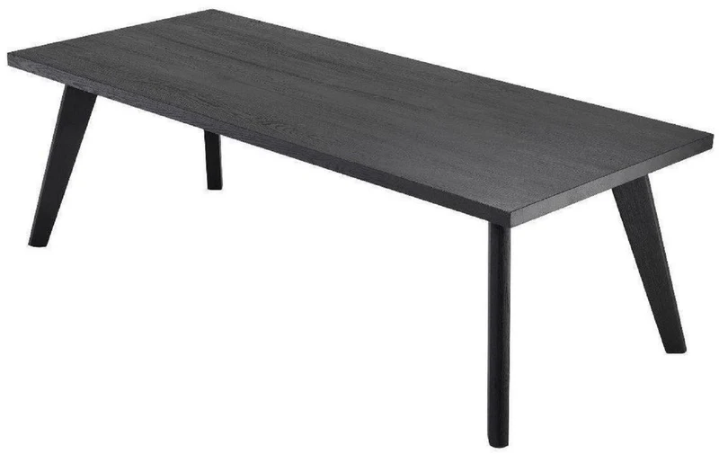 Casa Padrino Luxus Massivholz Esstisch Schwarz 240 x 100 x H. 76 cm - Rechteckiger Eichenholz Küchentisch - Luxus Massivholz Esszimmer Möbel