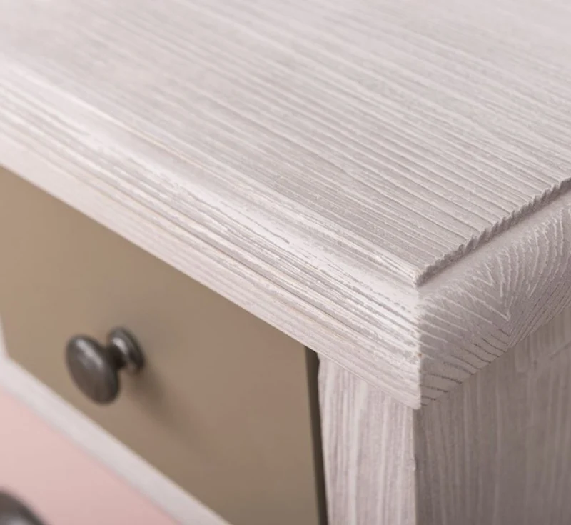 Casa Padrino Landhausstil Kommode Hellgrau / Mehrfarbig 90 x 35 x H. 97 cm - Massivholz Schrank mit 13 Schubladen - Landhausstil Möbel