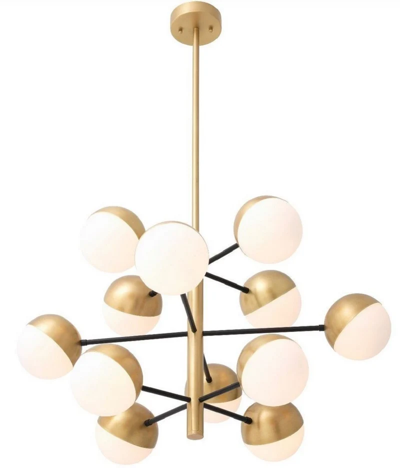 Casa Padrino Luxus Kronleuchter Antik Messingfarben / Weiß Ø 94 x H. 55 cm - Wohnzimmer Kronleuchter - Hotel Kronleuchter - Luxus Qualität