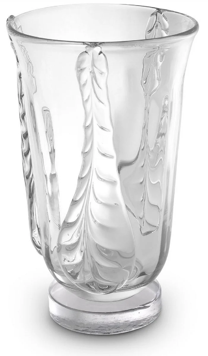 Casa Padrino Luxus Deko Glas Vase Ø 26 x H. 42 cm - Elegante mundgeblasene Blumenvase - Deko Accessoires