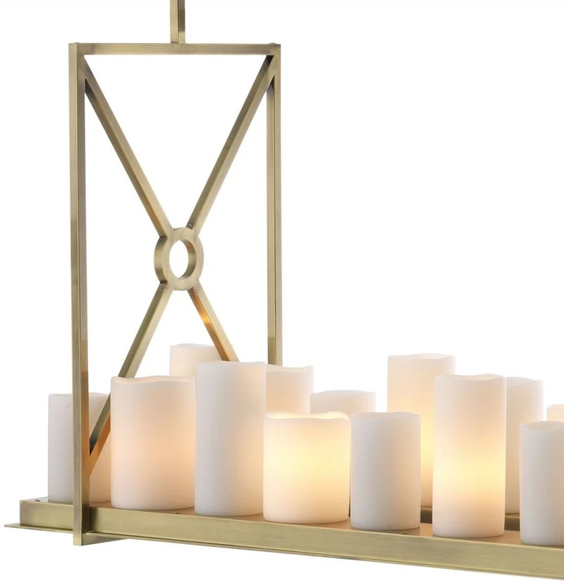 Casa Padrino Luxus LED Kronleuchter Messingfarben / Weiß 120 x 39 x H. 79 cm - Moderner Kronleuchter mit Fernbedienung - Luxus Qualität