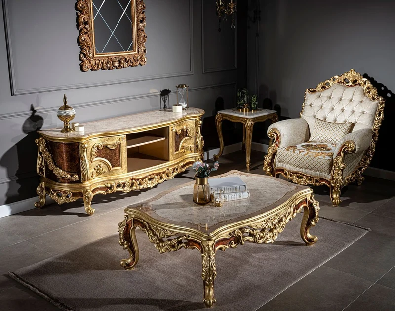 Casa Padrino Luxus Barock TV Schrank Creme / Beige / Braun / Gold 185 x 50 x H. 72 cm - Edler Fernsehschrank mit 2 Türen - Prunkvolle Barock Wohnzimmer Möbel