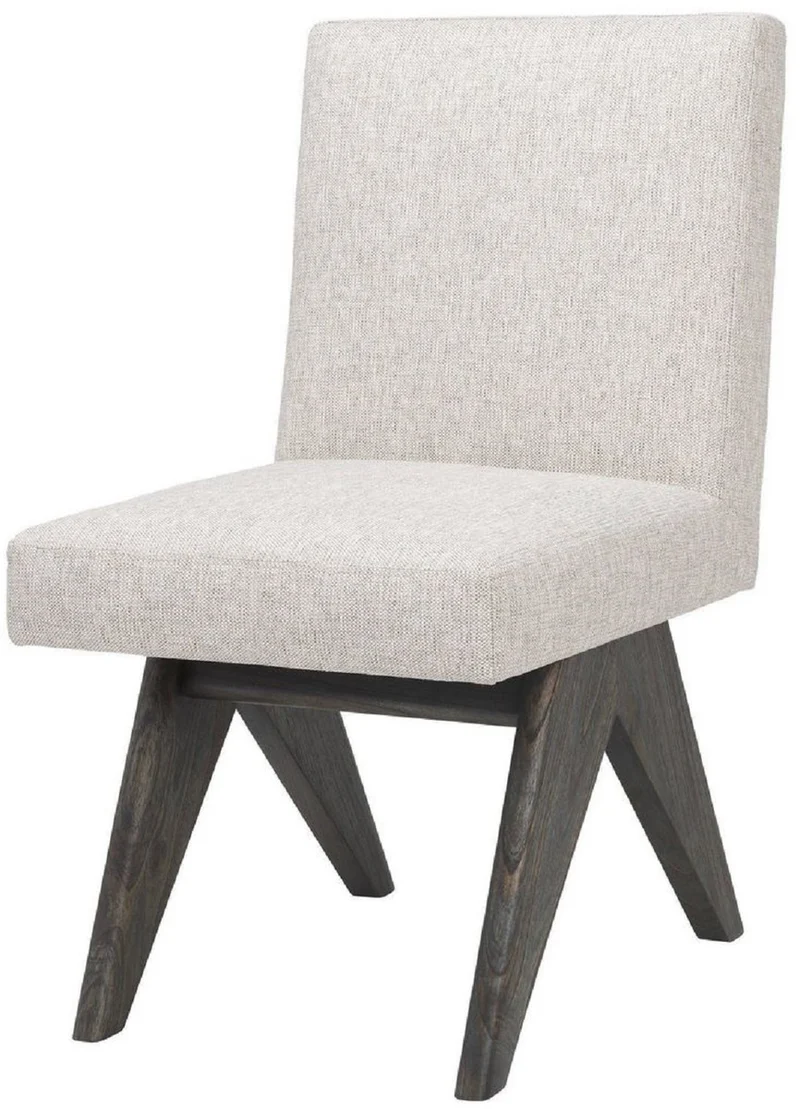 Casa Padrino Luxus Esszimmerstuhl Naturfarben / Braun 48 x 54 x H. 86 cm - Massivholz Küchenstuhl - Luxus Esszimmer Möbel