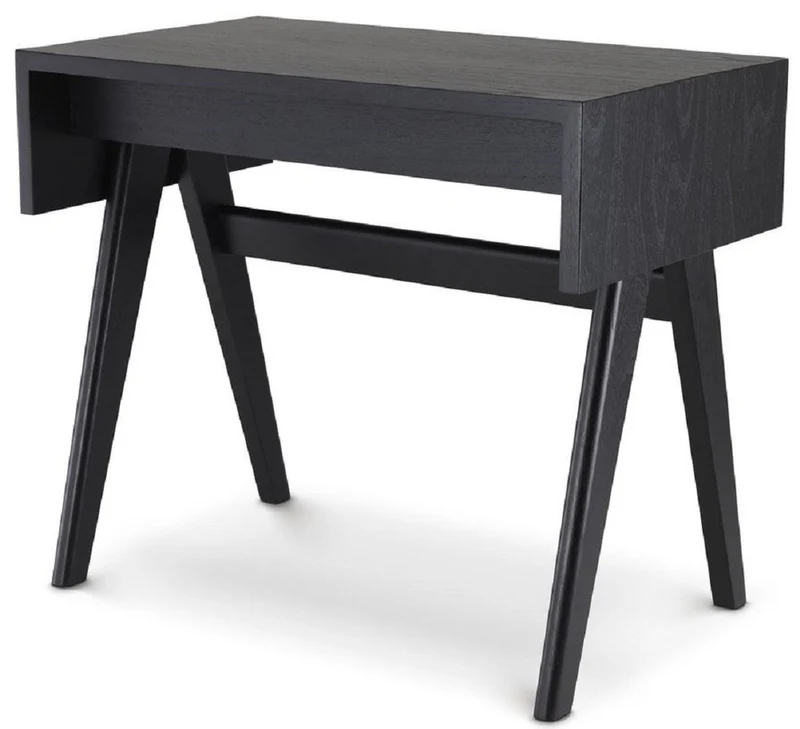 Casa Padrino Luxus Schreibtisch Schwarz 90 x 53 x H. 77 cm - Massivholz Sekretär - Bürotisch - Büro Möbel - Luxus Qualität