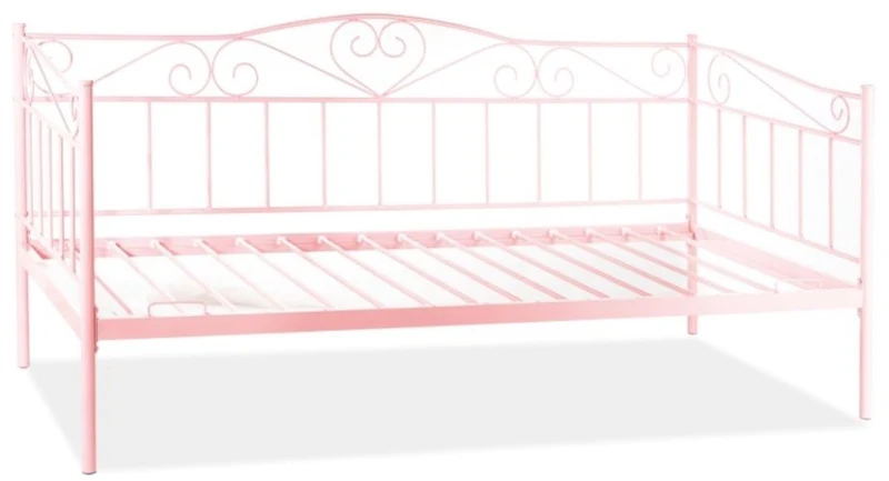 Casa Padrino Landhausstil Bett Rosa 208 x 96 x H. 97 cm - Metall Einzelbett - Schlafzimmer Möbel im Landhausstil