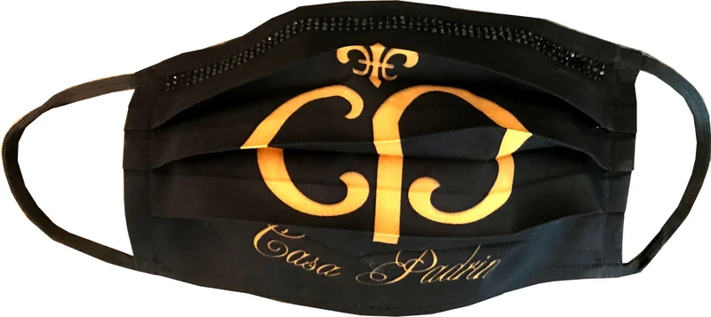 Casa Padrino Bling Bling Maske Schwarz / Gold - CP Maske mit schwarzen Glitzersteinen