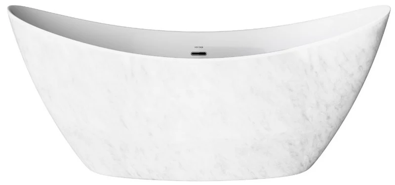 Casa Padrino Freistehende Luxus Acryl Badewanne mit Marmoroptik Weiß 173 x 73 x H. 75 cm - Luxus Bad Accessoires - Luxus Kollektion