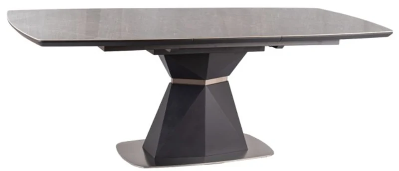 Casa Padrino Luxus Esstisch Grau / Matt Anthrazit 160-210 x 90 x H. 76 cm - Moderner ausziehbarer Esszimmertisch mit Keramikplatten in Marmoroptik - Luxus Esszimmer Möbel