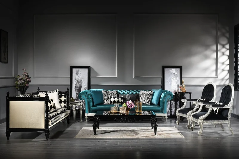 Casa Padrino Luxus Barock Sessel Schwarz / Antik Silber 80 x 84 x H. 115 cm - Wohnzimmer Sessel im Barockstil - Barock Wohnzimmer Möbel