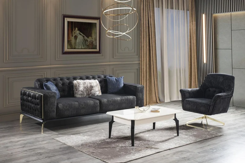 Casa Padrino Luxus Art Deco Couchtisch Weiß / Schwarz 110 x 70 x H. 42 cm - Edler Massivholz Wohnzimmertisch - Wohnzimmer Möbel