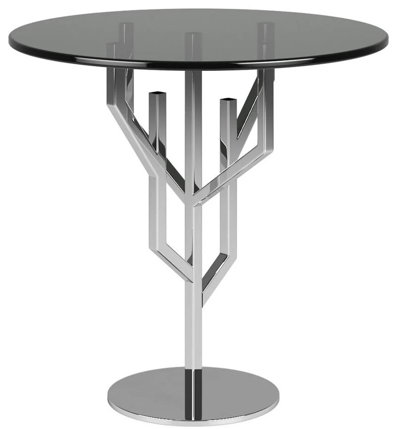 Casa Padrino Luxus Beistelltisch Grau / Silber Ø 45 x H. 58 cm - Edler runder Tisch mit Glasplatte - Luxus Wohnzimmer Möbel