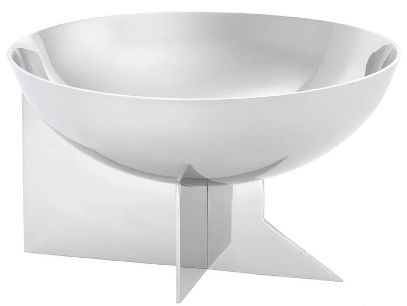 Casa Padrino Designer Edelstahl Schüssel Silber Ø 25 x H. 15 cm - Edle Deko Obstschale - Hotel & Restaurant Accessoires