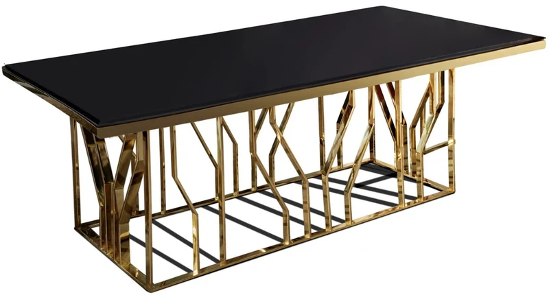 Casa Padrino Luxus Esszimmer Möbel Set Grau / Gold / Schwarz - 1 Esstisch & 6 Esszimmerstühle - Luxus Esszimmer Möbel