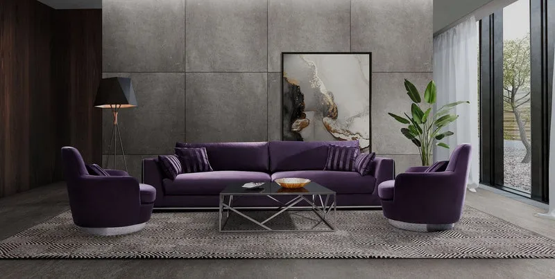 Casa Padrino Luxus Sofa Lila / Silber 300 x 102 x H. 61 cm - Wohnzimmer Sofa mit dekorativen Kissen - Luxus Wohnzimmer Möbel
