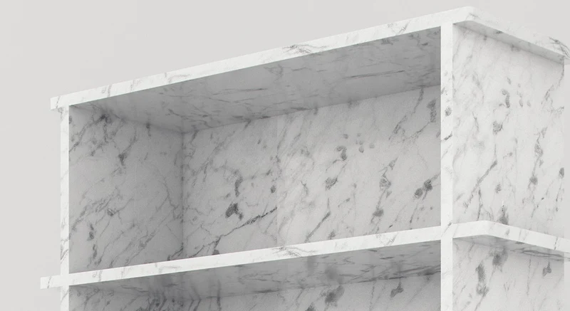 Casa Padrino Luxus Marmor Regalschrank Weiß 100 x 32 x H. 140 cm - Carrara Marmor Schrank mit 3 Regalen - Bücherschrank - Wohnzimmerschrank - Büroschrank - Luxus Marmor Möbel