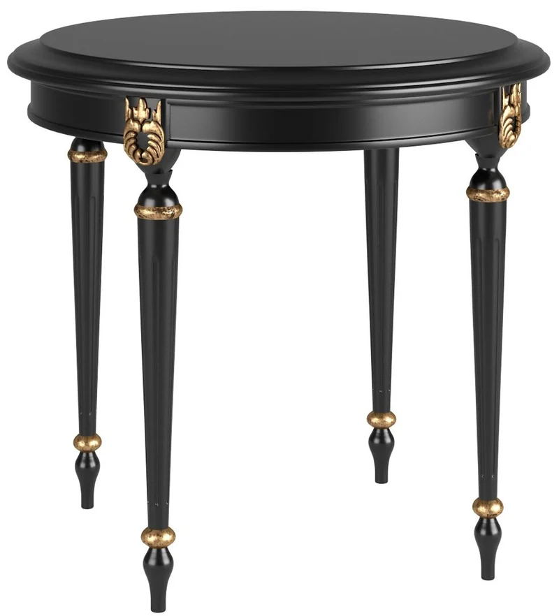 Casa Padrino Luxus Barock Beistelltisch Schwarz / Antik Gold Ø 60 x H. 60 cm - Edler runder Tisch im Barockstil - Barock Wohnzimmer Möbel
