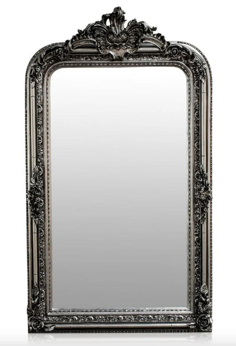 Casa Padrino Barock Spiegel Silber Antik Stil 90 x H. 160 cm - Wandspiegel Möbel