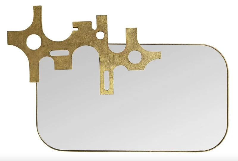 Casa Padrino Luxus Designer Spiegel Bronze - Gold Optik 81 x 54 cm - Art Design