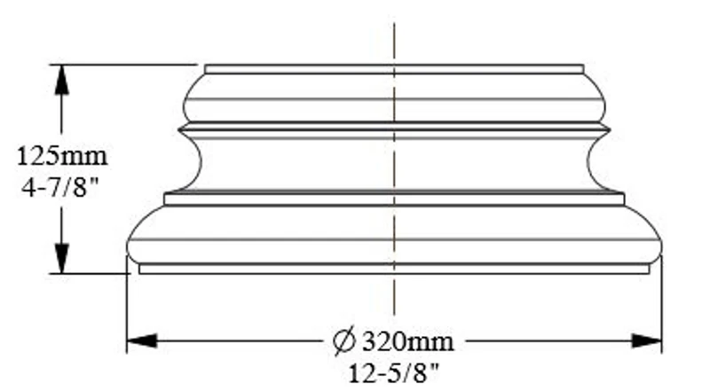 Casa Padrino Barock Zierelement Säulenfuß Sockel Weiß 32 x 16 x H. 12,5 cm - Prunkvolle Wanddeko - Barock Deko