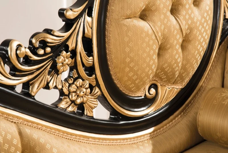 Casa Padrino Luxus Barock Wohnzimmer Sofa Gold / Schwarz 170 x 70 x H. 100 cm - Wohnzimmer Möbel im Barockstil - Edel & Prunkvoll