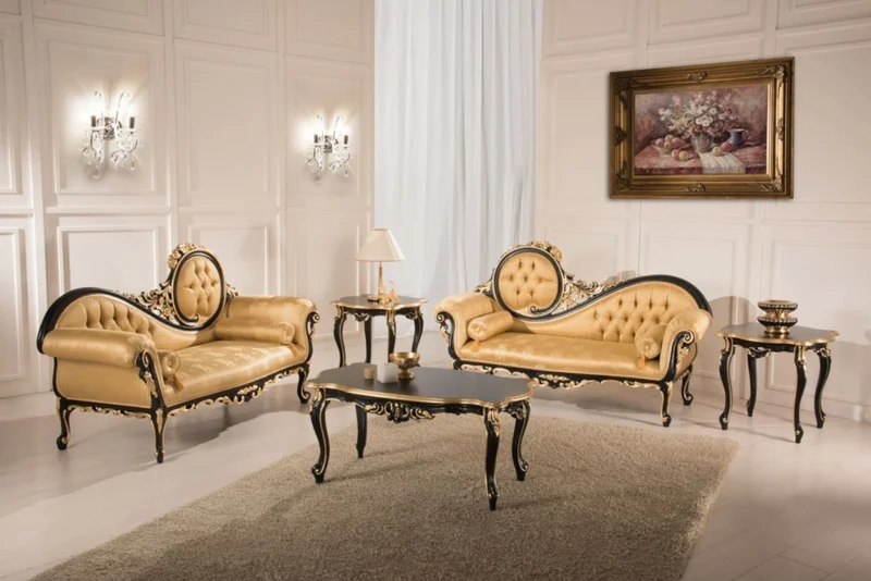 Casa Padrino Luxus Barock Wohnzimmer Sofa Gold / Schwarz 170 x 70 x H. 100 cm - Wohnzimmer Möbel im Barockstil - Edel & Prunkvoll