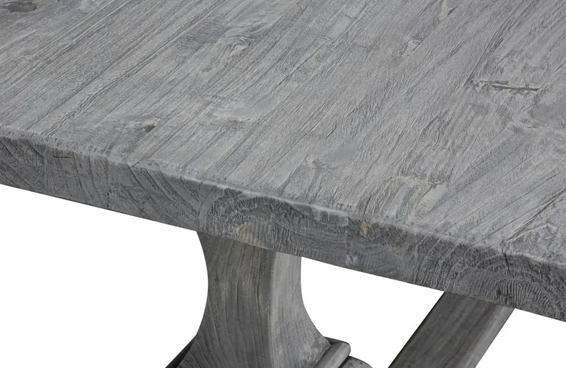Casa Padrino Luxus Massivholz Esstisch Grau 180 x 90 x H. 76 cm - Rechteckiger Küchentisch aus hochwertigen unbehandeltem Altholz