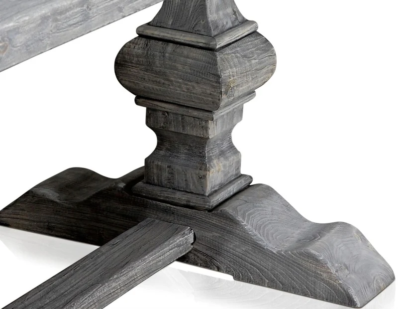 Casa Padrino Luxus Massivholz Esstisch Grau 180 x 90 x H. 76 cm - Rechteckiger Küchentisch aus hochwertigen unbehandeltem Altholz