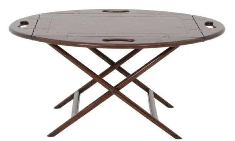Casa Padrino Luxus Couchtisch / Tablett Dunkelbraun 87 x 66 x H. 42 cm - Ovaler Mahagoni Wohnzimmertisch - Serviertisch - Luxus Möbel