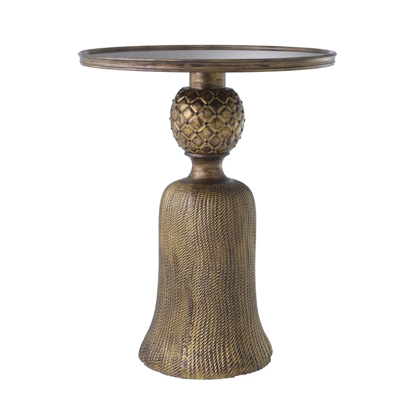Casa Padrino Luxus Esstisch Antik Gold Ø 60 x H. 74,5 cm - Luxus Wohnzimmermöbel