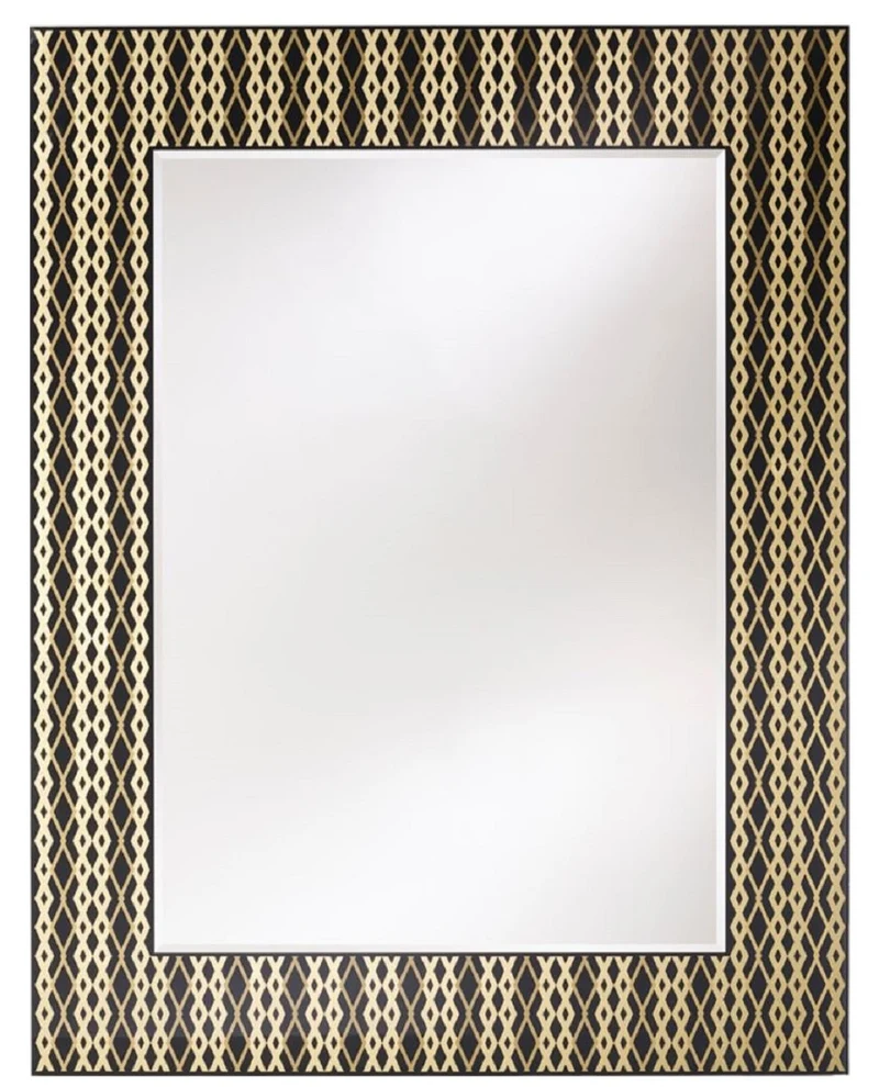 Casa Padrino Designer Wandspiegel Schwarz / Bronze / Gold 99 x H. 127 cm - Wohnzimmer Spiegel - Garderoben Spiegel - Luxus Qualität