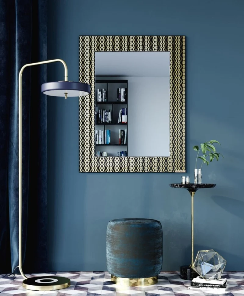 Casa Padrino Designer Wandspiegel Schwarz / Bronze / Gold 99 x H. 127 cm - Wohnzimmer Spiegel - Garderoben Spiegel - Luxus Qualität