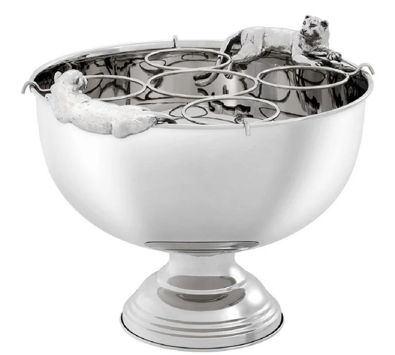 Casa Padrino Luxus Edelstahl Champagnerkühler mit Silber 43,5 x 39 x H. 33,5 cm - Hotel & Restaurant Accessoires