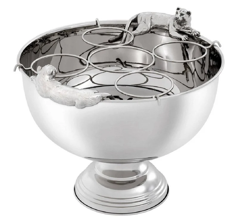 Casa Padrino Luxus Edelstahl Champagnerkühler mit Silber 43,5 x 39 x H. 33,5 cm - Hotel & Restaurant Accessoires